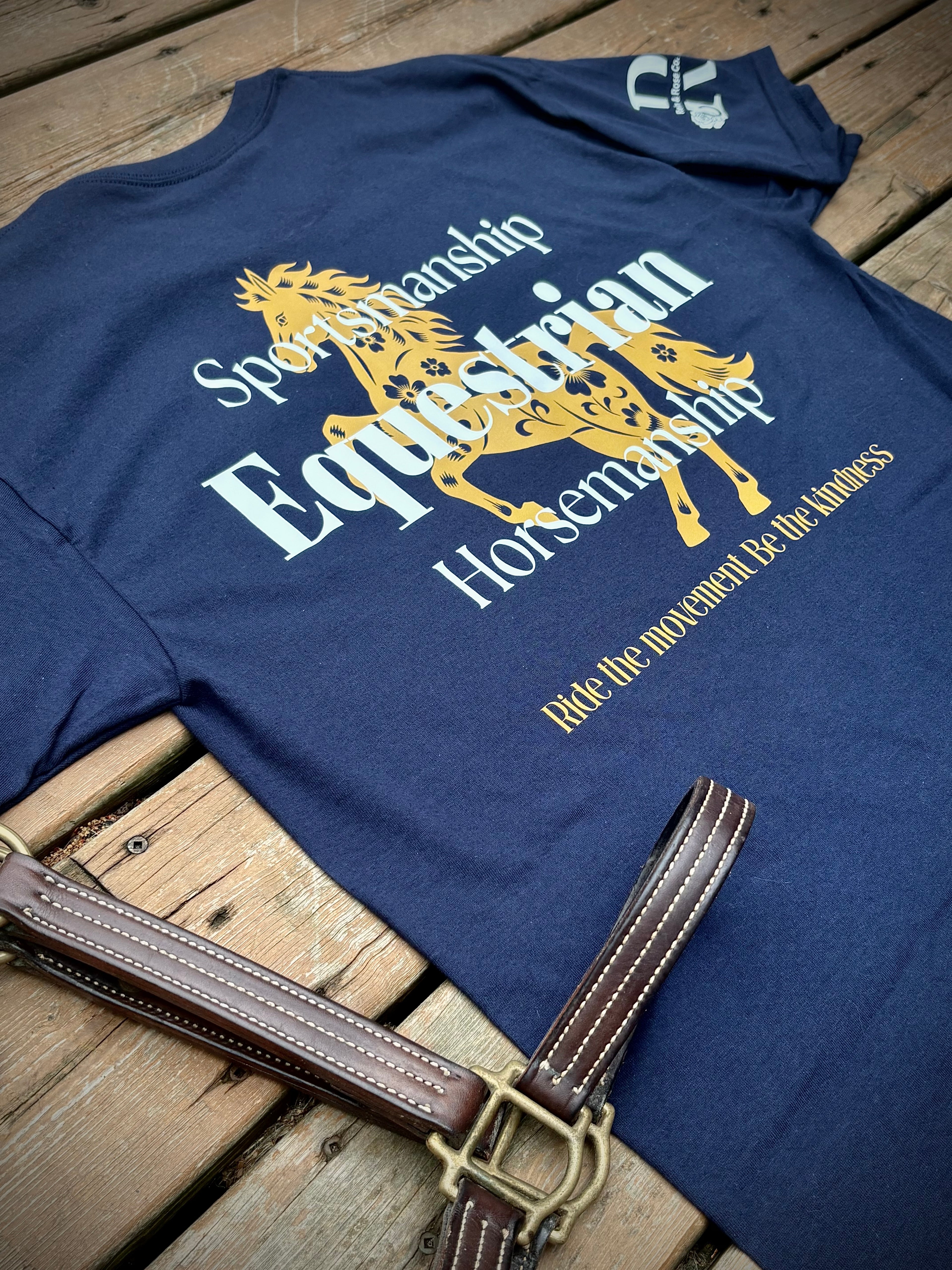 Connection Collection - Equestrian Navy & Gold Tee