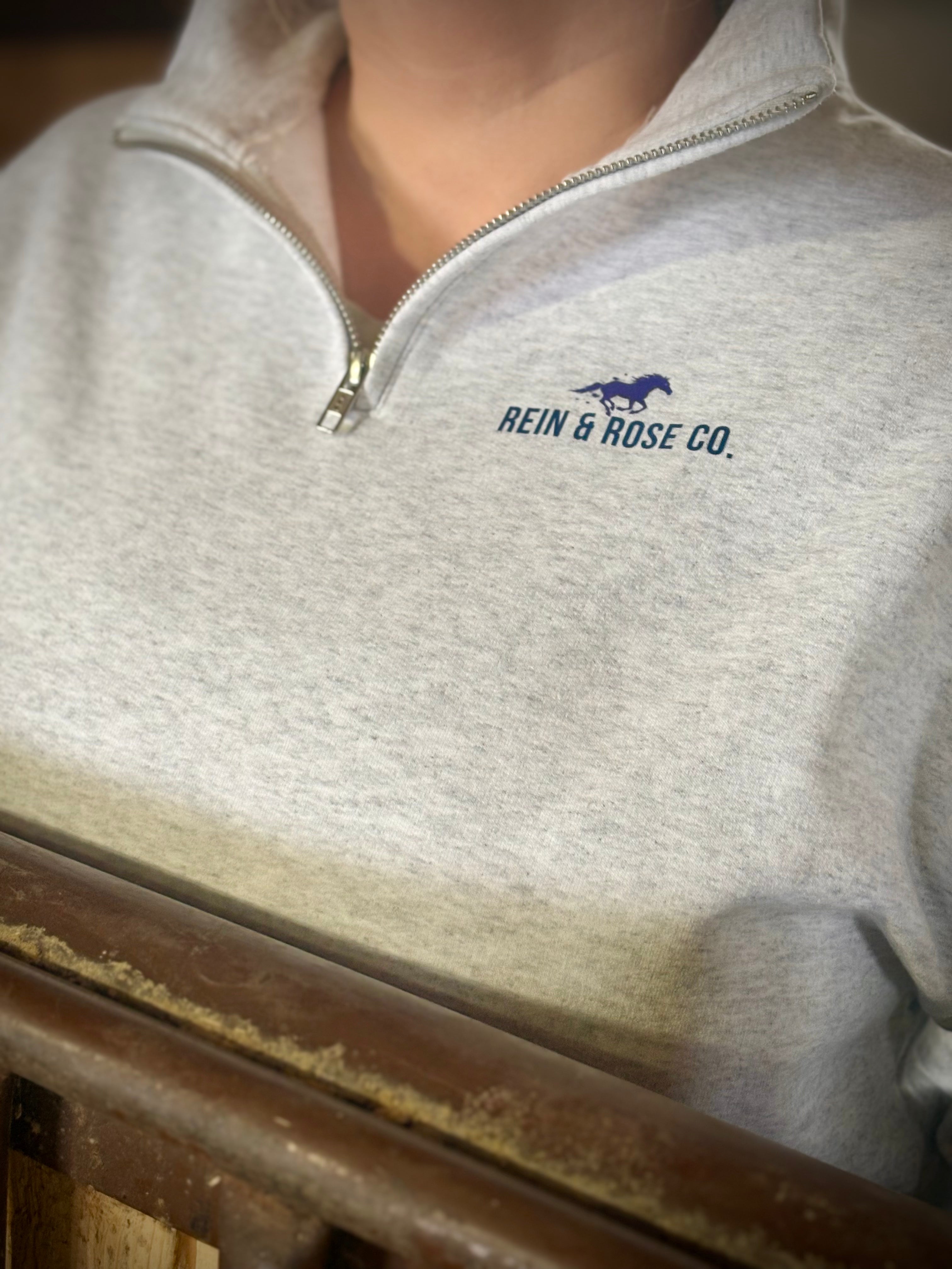 A Trail of Kindness Quarter Zip Equestrian Sweater