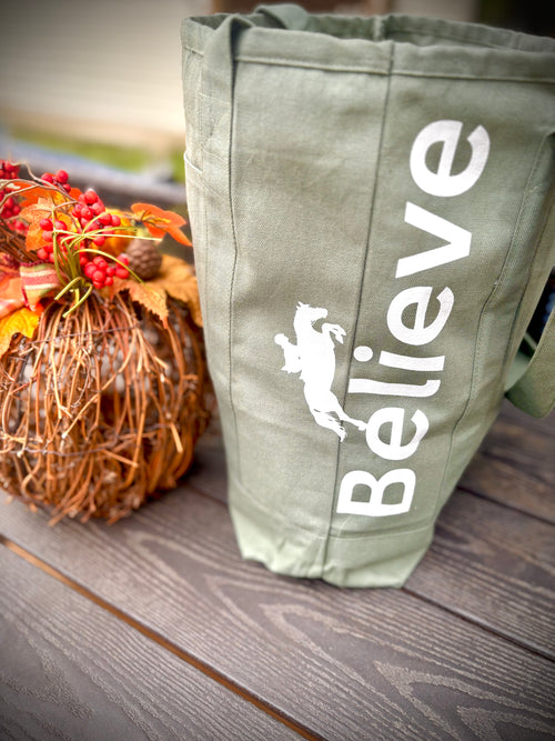 Believe Tote - Sage Green