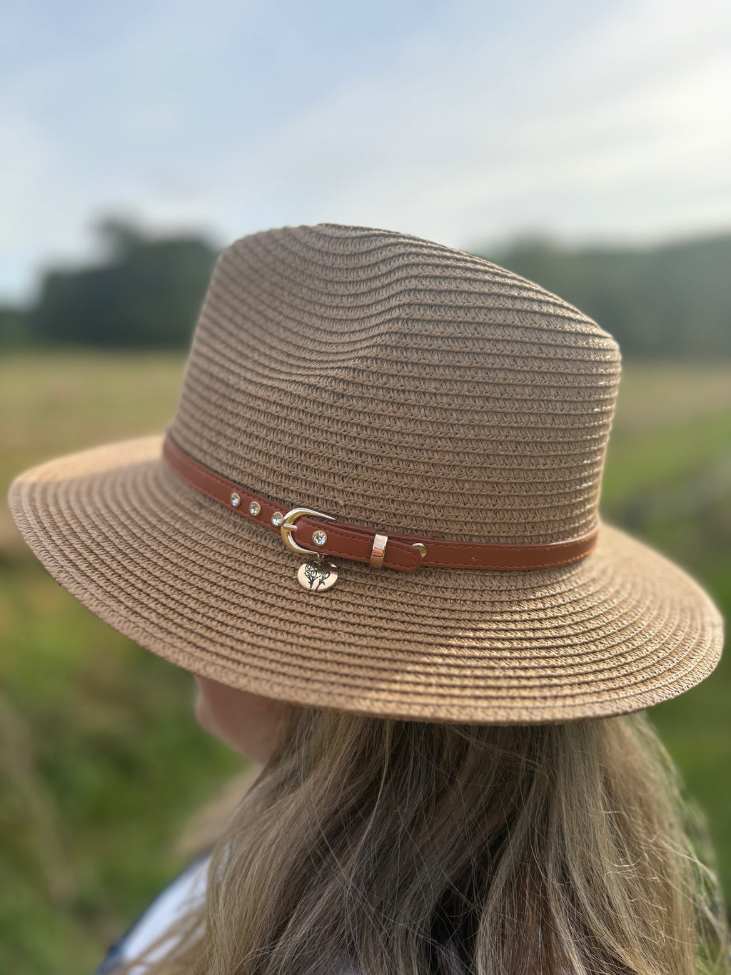 Charm Hat - Gold Flower