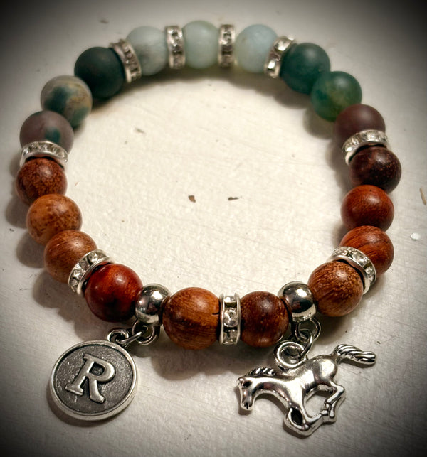 Kindness Collection - Horse & Initial Bracelet