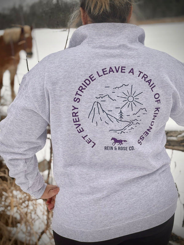 A Trail of Kindness Quarter Zip Equestrian Sweater