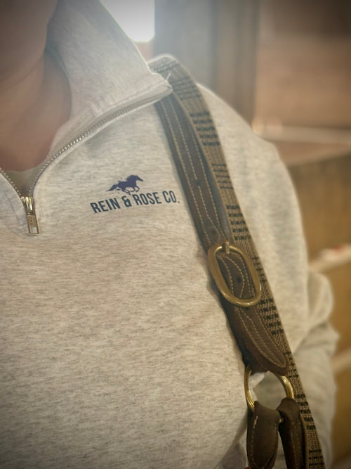 A Trail of Kindness Quarter Zip Equestrian Sweater