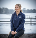 #ridewithreinandrose Sportsmanship Equestrian Quarter Zip Sweater - Navy
