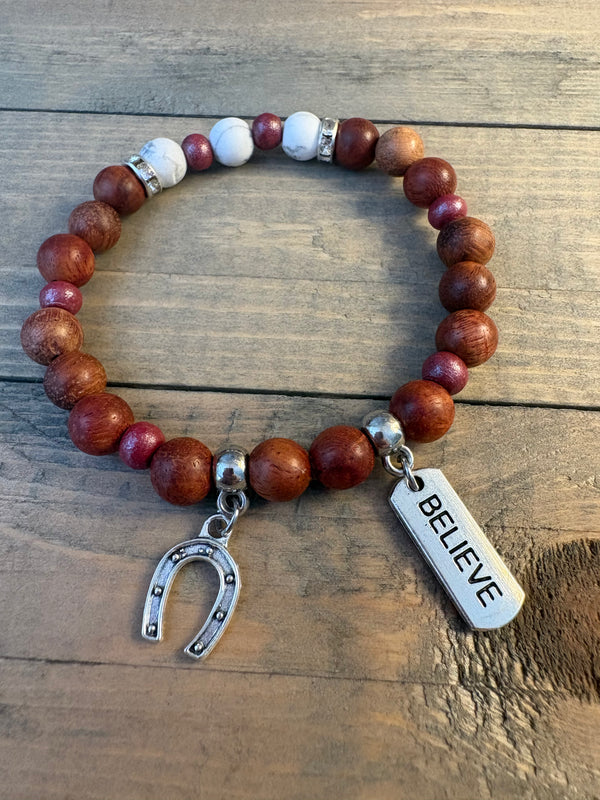 Kindness Collection - Equestrian Bracelet - Believe & Horseshoe